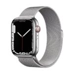 Apple Watch Series 7 GPS + Cellular, 41mm Silver Stainless Steel Case with Milanese Loop Silver (MKHX3)
