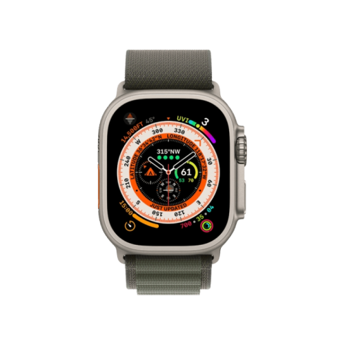 Apple Watch Ultra GPS + Cellular 49mm Titanium Case with Green Alpine Loop - Medium (MQEW3/MQFN3) — изображение 2
