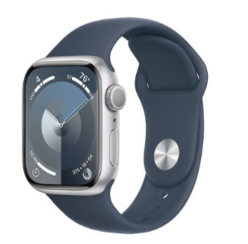 Apple Watch Series 9 GPS 41mm Silver Aluminum Case with Storm Blue Sport Band - S/M (MR903) 1 Apple Watch Series 9 GPS 41mm Silver Aluminum Case with Storm Blue Sport Band - S/M (MR903)