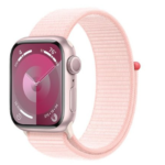 Apple Watch Series 9 GPS 45mm Pink Aluminum Case with Light Pink Sport Loop (MR9J3)