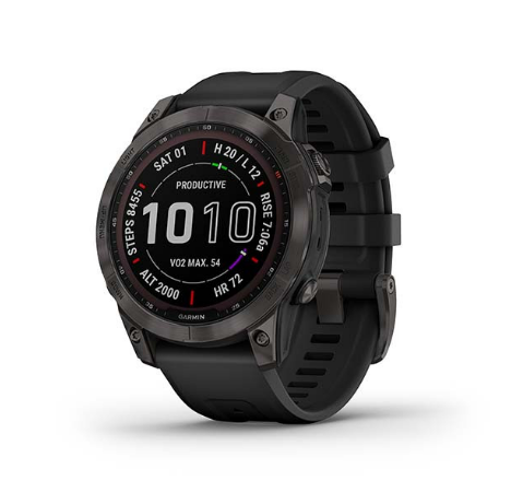 Смарт-годинник Garmin Fenix 7 Sapphire Solar Black DLC Titanium with Black Band (010-02540-34/35)
