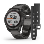 Смарт-годиннник Garmin Fenix 7 Sapphire Solar C. Grey DLC Titanium w. Carbon Grey DLC V. Titanium Band (010-02540-39)