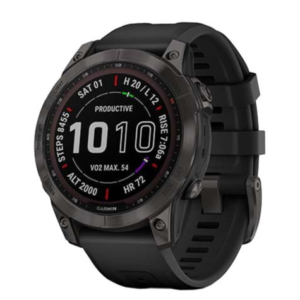 Смарт-годинник Garmin Fenix 7 Sapphire Solar Carbon Gray DLC Titanium with Black Band (010-02540-20/21)
