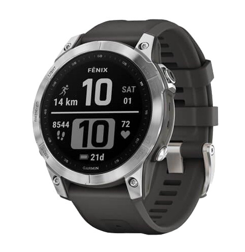 Смарт-годинник Garmin Fenix 7 Silver with Graphite Band (010-02540-00/01)