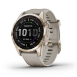 Смарт-годинник Garmin Fenix 7S Sapphire Solar C. Gold Titanium w. Light Sand Band (010-02539-20/21)