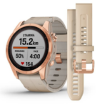 Смарт-годинник Garmin Fenix 7S Sapphire Solar Rose G. Titanium w. Limestone L. Band (010-02539-35)