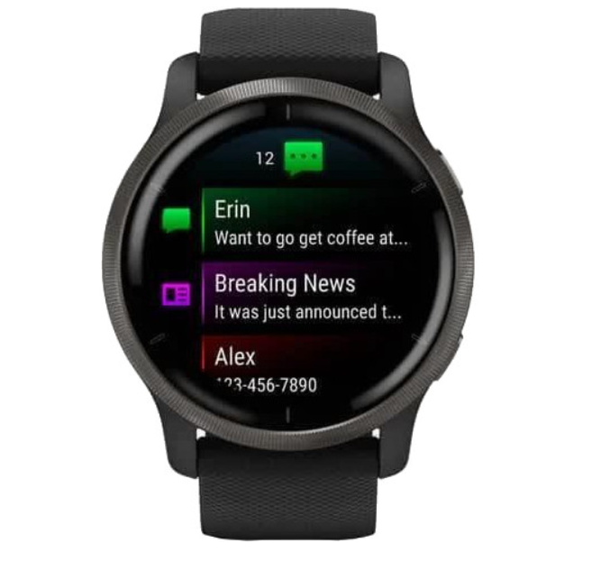 Смарт-годинник Garmin Venu 2 Slate Stainless Steel Bezel with Black Case and Silicone Band (010-02430-11/01) — изображение 3