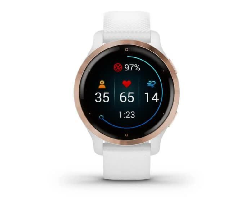 Смарт-годинник Garmin Venu 2S Rose Gold Bezel with White Case and Silicone Band (010-02429-13) - Зображення 2