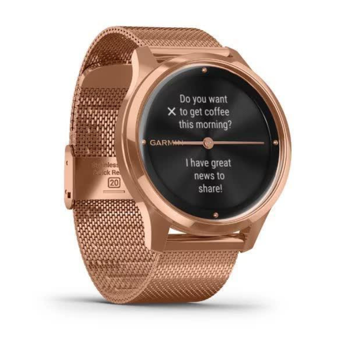 Смарт-годинник Garmin Vivomove Luxe 18K Rose Gold PVD Stainless Steel w. Rose Gold Milanese B. (010-02241-24) 3 Смарт-годинник Garmin Vivomove Luxe 18K Rose Gold PVD Stainless Steel w. Rose Gold Milanese B. (010-02241-24) - Зображення 3
