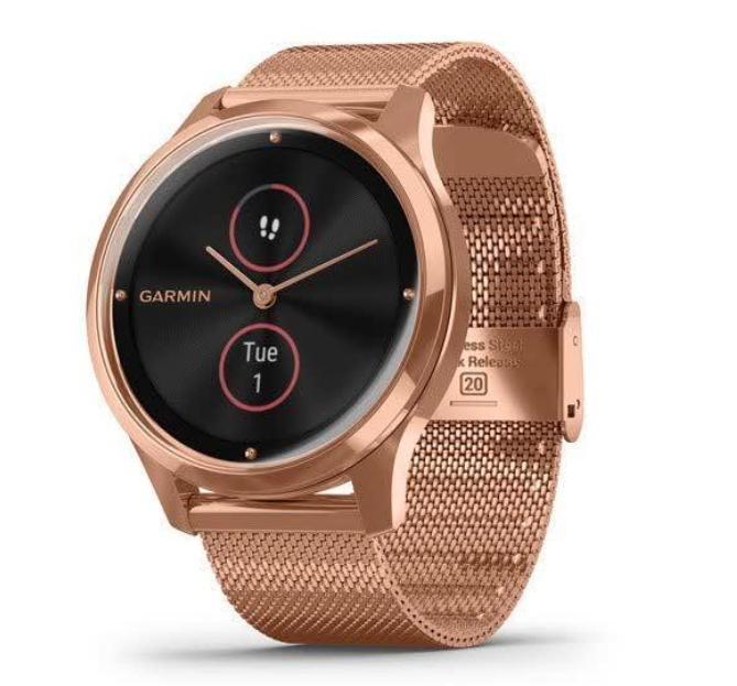 Смарт-годинник Garmin Vivomove Luxe 18K Rose Gold PVD Stainless Steel w. Rose Gold Milanese B. (010-02241-24) 1 Смарт-годинник Garmin Vivomove Luxe 18K Rose Gold PVD Stainless Steel w. Rose Gold Milanese B. (010-02241-24)