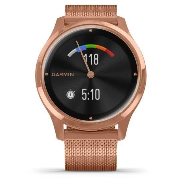 Смарт-годинник Garmin Vivomove Luxe 18K Rose Gold PVD Stainless Steel w. Rose Gold Milanese B. (010-02241-24) 6 Смарт-годинник Garmin Vivomove Luxe 18K Rose Gold PVD Stainless Steel w. Rose Gold Milanese B. (010-02241-24) - Зображення 6