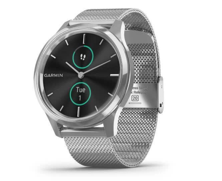 Смарт-годинник Garmin vivomove Luxe Premium Silver-Black Milanese (010-02241-23)