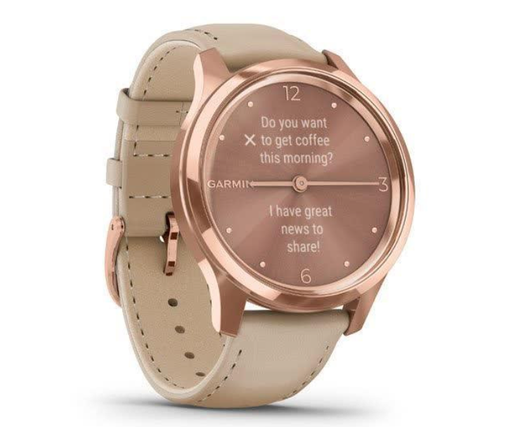 Смарт-годинник Garmin vivomove Luxe Rose Gold-Beige Leather (010-02241-21) — изображение 3