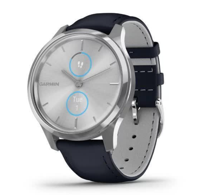 Смарт-годинник Garmin vivomove Luxe Silver-Blue Leather (010-02241-20) 7 Смарт-годинник Garmin vivomove Luxe Silver-Blue Leather (010-02241-20) — изображение 7