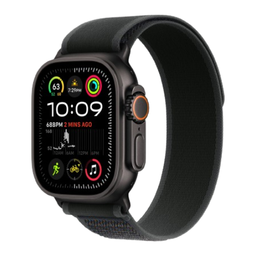 Watch Ultra 2 GPS + Cellular 49mm Black Titan. Case w. Black Trail Loop - M/L (MX4V3)