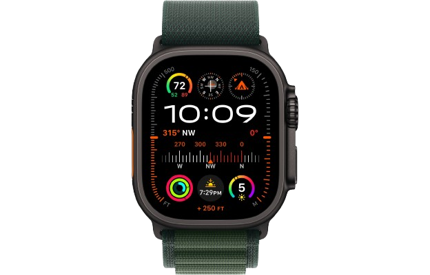Watch Ultra 2 GPS + Cellular 49mm Black Titan. Case w. Dark Green Alpine Loop - Large (MX4T3) 2 Watch Ultra 2 GPS + Cellular 49mm Black Titan. Case w. Dark Green Alpine Loop - Large (MX4T3) - Зображення 2