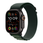 Watch Ultra 2 GPS + Cellular 49mm Black Titan. Case w. Dark Green Alpine Loop - Medium (MX4R3)