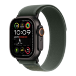 Watch Ultra 2 GPS + Cellular 49mm Black Titan. Case w. Green Trail Loop - S/M (MYTJ3+MYQ33)