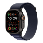 Watch Ultra 2 GPS + Cellular 49mm Black Titan. Case w. Navy Alpine Loop - Small (MYTF3+MYPW3)