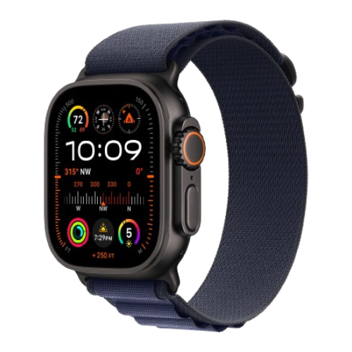 Watch Ultra 2 GPS + Cellular 49mm Black Titan. Case w. Navy Alpine Loop - Small (MYTF3+MYPW3) 1 Watch Ultra 2 GPS + Cellular 49mm Black Titan. Case w. Navy Alpine Loop - Small (MYTF3+MYPW3)
