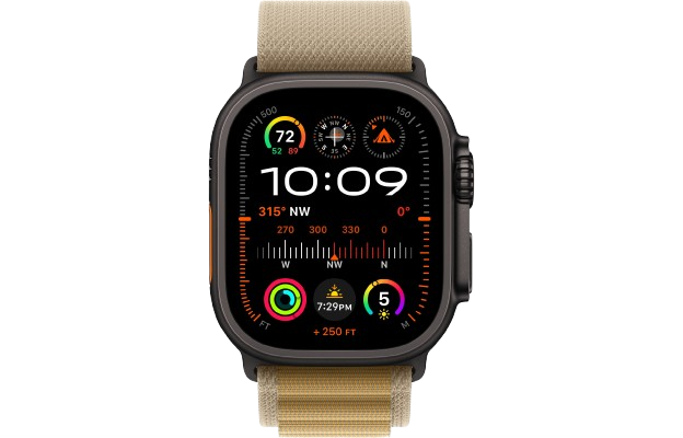 Watch Ultra 2 GPS + Cellular 49mm Black Titan. Case w. Tan Alpine Loop - Large (MYTF3+MYQ23) 2 Watch Ultra 2 GPS + Cellular 49mm Black Titan. Case w. Tan Alpine Loop - Large (MYTF3+MYQ23) — изображение 2