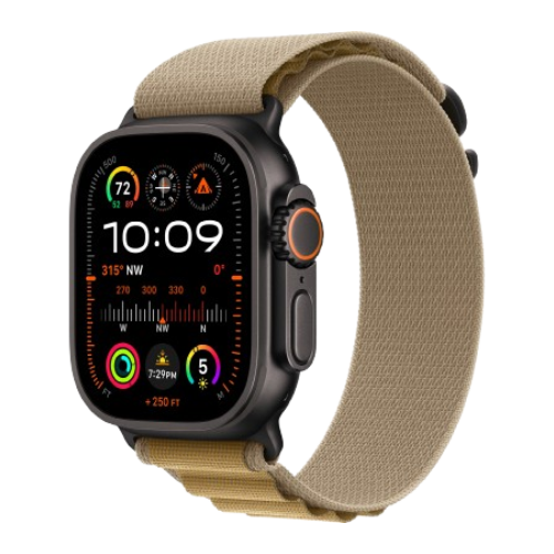 Watch Ultra 2 GPS + Cellular 49mm Black Titan. Case w. Tan Alpine Loop - Medium (MYTF3+MYQ13) 1 Watch Ultra 2 GPS + Cellular 49mm Black Titan. Case w. Tan Alpine Loop - Medium (MYTF3+MYQ13)