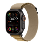 Watch Ultra 2 GPS + Cellular 49mm Black Titan. Case w. Tan Alpine Loop - Small (MYTF3+MYQ03)