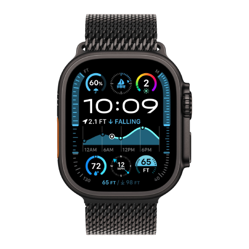 Watch Ultra 2 GPS + Cellular 49mm Black Titanium Case w. Black Titanium Milanese Loop - L (MX5V3) 2 Watch Ultra 2 GPS + Cellular 49mm Black Titanium Case w. Black Titanium Milanese Loop - L (MX5V3) — изображение 2