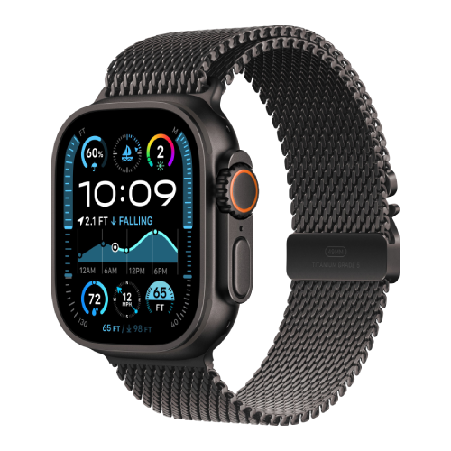Watch Ultra 2 GPS + Cellular 49mm Black Titanium Case w. Black Titanium Milanese Loop - S (MX4W3) 1 Watch Ultra 2 GPS + Cellular 49mm Black Titanium Case w. Black Titanium Milanese Loop - S (MX4W3)