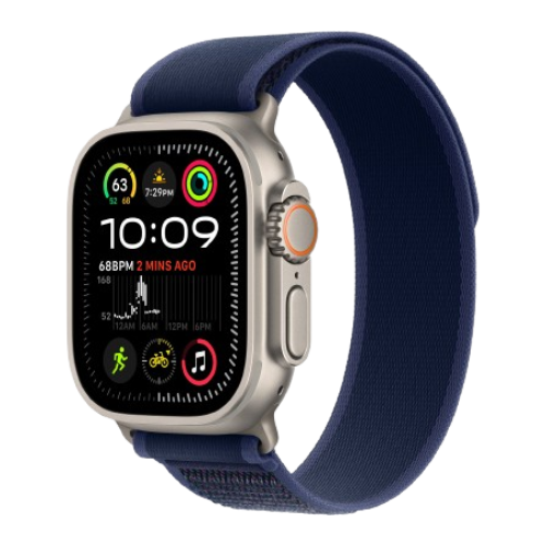 Watch Ultra 2 GPS + Cellular 49mm Natural Titan. Case w. Blue Trail Loop - S/M (MX4J3) 1 Watch Ultra 2 GPS + Cellular 49mm Natural Titan. Case w. Blue Trail Loop - S/M (MX4J3)