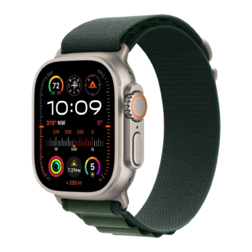 Watch Ultra 2 GPS + Cellular 49mm Natural Titan. Case w. Dark Green Alpine Loop - S (MYT33+MXMU3) 1 Watch Ultra 2 GPS + Cellular 49mm Natural Titan. Case w. Dark Green Alpine Loop - S (MYT33+MXMU3)