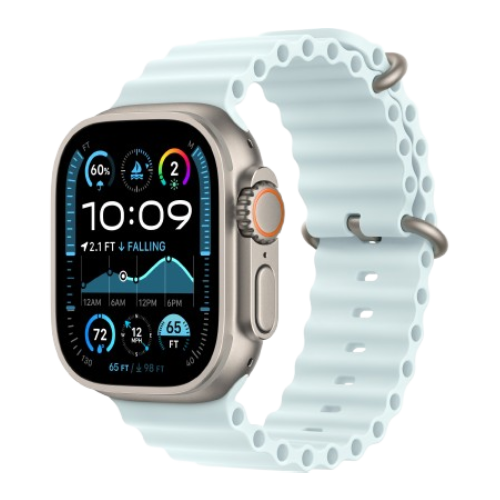 Watch Ultra 2 GPS + Cellular 49mm Natural Titanium Case w. Ice Blue Ocean Band (MYT03+MXTF3) 1 Watch Ultra 2 GPS + Cellular 49mm Natural Titanium Case w. Ice Blue Ocean Band (MYT03+MXTF3)