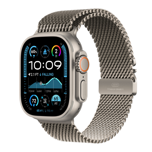 Watch Ultra 2 GPS + Cellular 49mm Natural Titanium Case w. N. Titanium Milanese Loop - L (MX5T3) 1 Watch Ultra 2 GPS + Cellular 49mm Natural Titanium Case w. N. Titanium Milanese Loop - L (MX5T3)