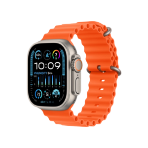 Apple Watch Ultra 2 GPS + Cellular 49mm Titanium Case with Orange Ocean Band (MREH3)