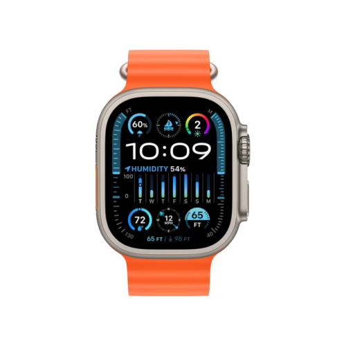 Watch Ultra 2 GPS + Cellular 49mm Titanium Case with Orange Ocean Band (MREH3) 2 Watch Ultra 2 GPS + Cellular 49mm Titanium Case with Orange Ocean Band (MREH3) - Зображення 2
