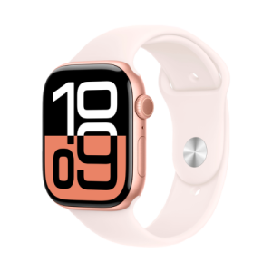 Apple Watch Series 10 GPS 46mm Rose Gold Alu. Case w. Light Blush Sport Band - S/M (MWWT3)