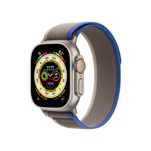 Apple Watch Ultra GPS + Cellular 49mm Titanium Case with Blue/Gray Trail Loop - S/M (MNHE3/MNHL3) 1 Apple Watch Ultra GPS + Cellular 49mm Titanium Case with Blue/Gray Trail Loop - S/M (MNHE3/MNHL3)