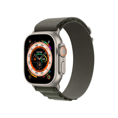 Apple Watch Ultra GPS + Cellular 49mm Titanium Case with Green Alpine Loop - Small (MNHC3/MNHJ3) 1 Apple Watch Ultra GPS + Cellular 49mm Titanium Case with Green Alpine Loop - Small (MNHC3/MNHJ3)
