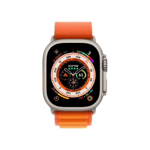 Apple Watch Ultra GPS + Cellular 49mm Titanium Case with Orange Alpine Loop - Large (MQEV3/MQFM3) 2 Apple Watch Ultra GPS + Cellular 49mm Titanium Case with Orange Alpine Loop - Large (MQEV3/MQFM3) — изображение 2