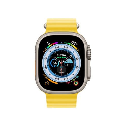 Apple Watch Ultra GPS + Cellular 49mm Titanium Case with Yellow Ocean Band (MNH93/MNHG3) 2 Apple Watch Ultra GPS + Cellular 49mm Titanium Case with Yellow Ocean Band (MNH93/MNHG3) - Зображення 2