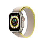 Apple Watch Ultra GPS + Cellular 49mm Titanium Case with Yellow/Beige Trail Loop - S/M (MNHD3/MNHK3)