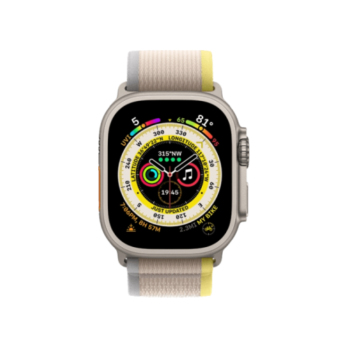 Apple Watch Ultra GPS + Cellular 49mm Titanium Case with Yellow/Beige Trail Loop - S/M (MNHD3/MNHK3) 2 Apple Watch Ultra GPS + Cellular 49mm Titanium Case with Yellow/Beige Trail Loop - S/M (MNHD3/MNHK3) — изображение 2