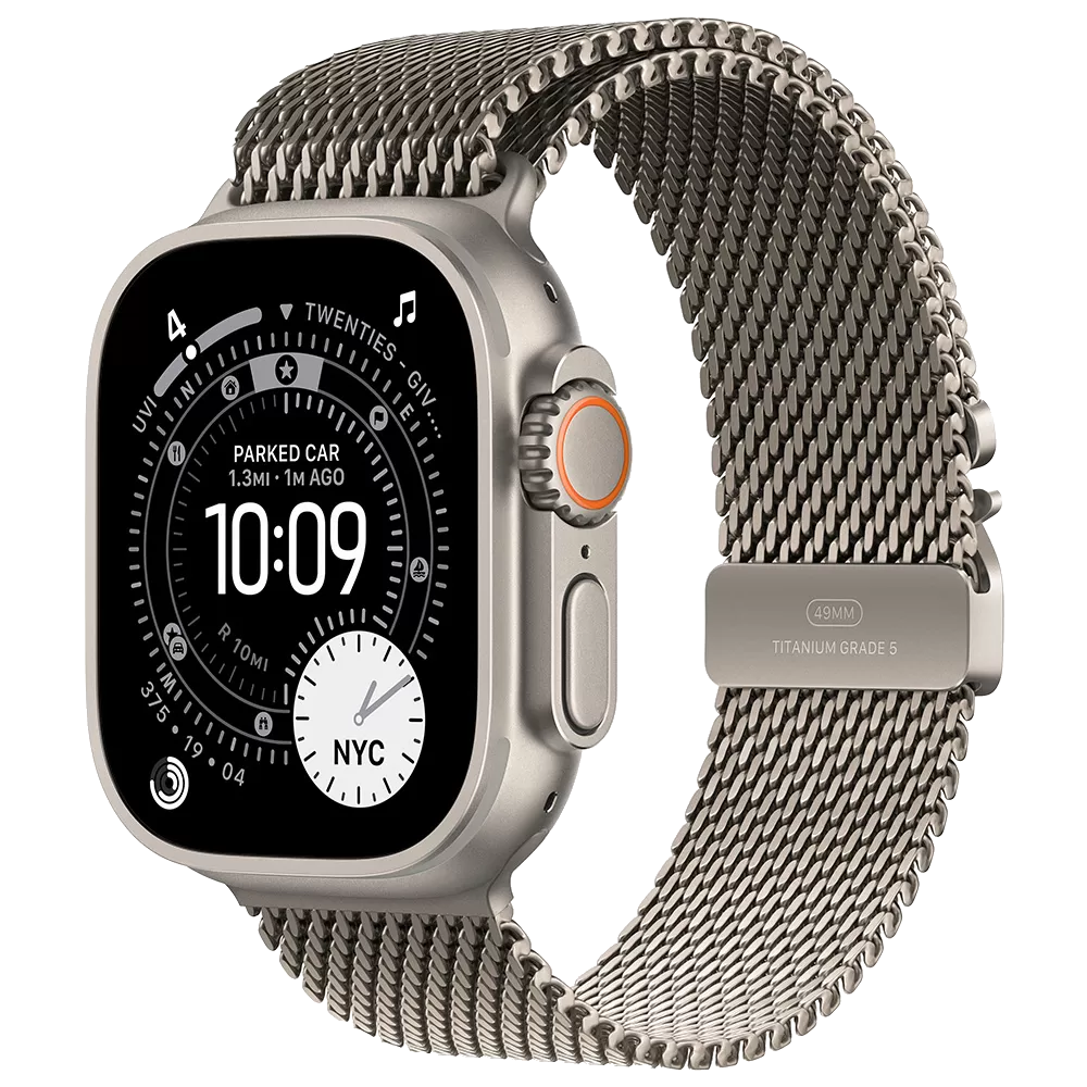 Apple Watch Ultra 3 GPS + Cellular 49mm Natural Tit. Case w. Natural Tit. Milanese Loop - Small (MEWW4) 1 Apple Watch Ultra 3 GPS + Cellular 49mm Natural Tit. Case w. Natural Tit. Milanese Loop - Small (MEWW4)